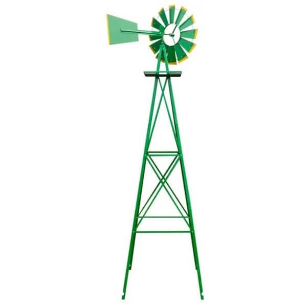 96 in. H Weather Resistant Yard Garden Windmill Green Wind Spinner