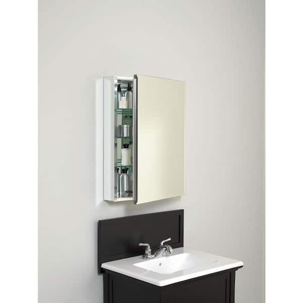 24 in. W x 30 in. H Aluminum Frameless Beveled Mirror Medicine Cabinet