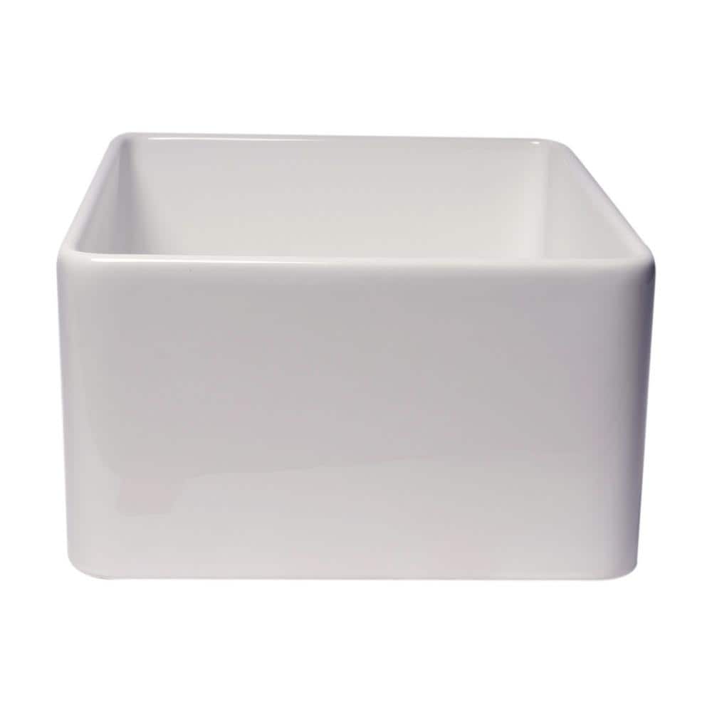 24" White Fireclay Single Bowl Farmhouse Kitchen Sink