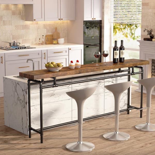 Catalin 70.9 in. Wood Vintage Brown Sofa Table, Industrial Console Table, Long Accent Table for Living Room