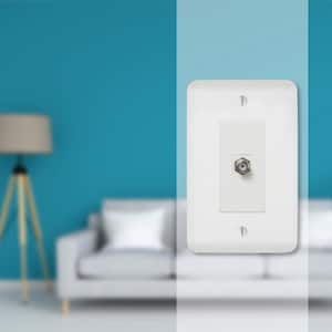 Perry 1 Gang Coax Steel Wall Plate - White