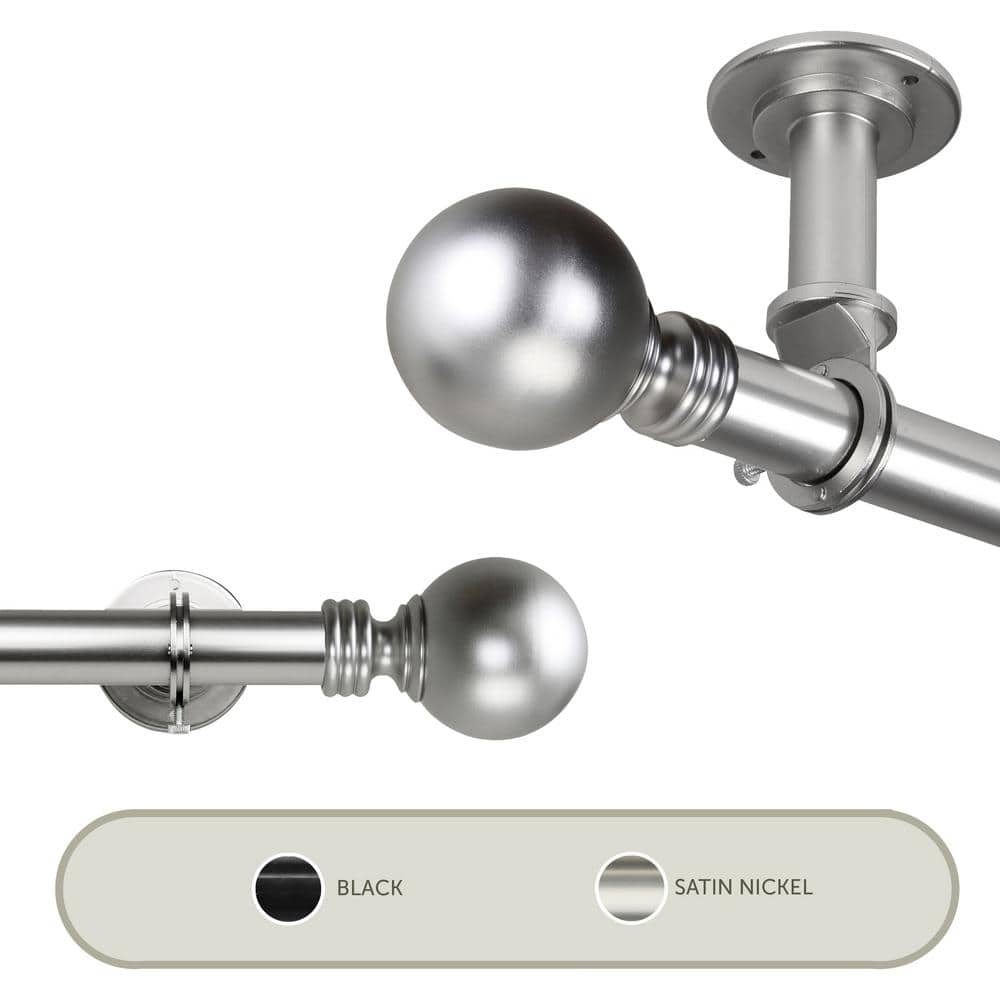 Globe Ceiling 28 in. - 48 in., 1 in. Dia Single Curtain Rod/ Room Divider in Satin Nickel price history on PriceWatchPro