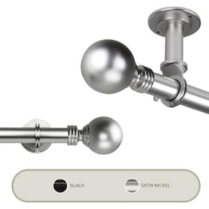 Globe Ceiling 48 in. - 84 in., 1 in. Dia Single Curtain Rod/ Room Divider in Satin Nickel