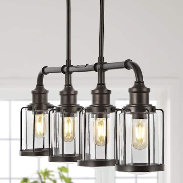 Golden Lighting Abbott Black Industrial Lantern Pendant Light
