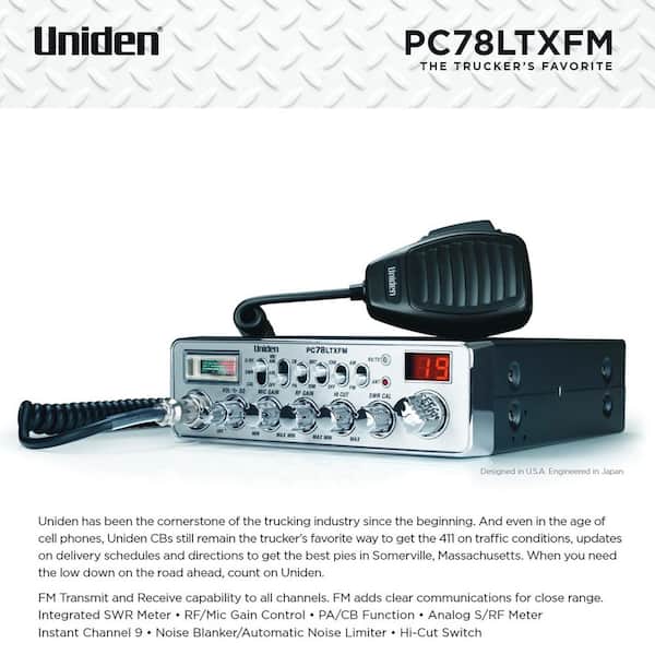 Uniden PC78LTXFM 40-Channel CB Radio, AM/FM Transmit and Receive
