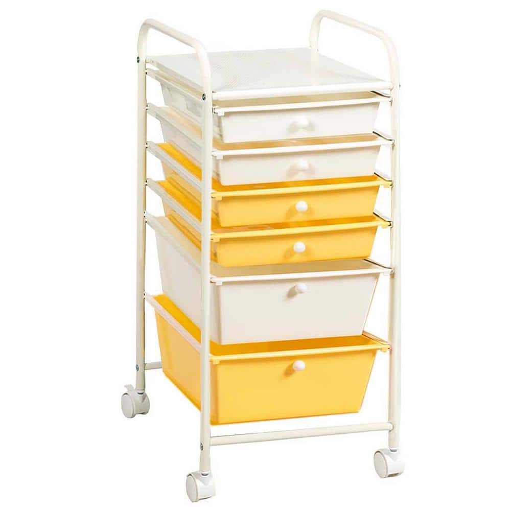 4-Drawer Rolling Storage Cart Drawer Cabinet Craft Storage Metal Rack  Organizer Shelf with Wheels Multicolor