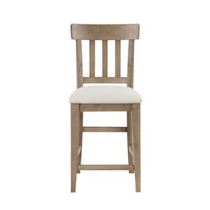 Napa 26 in. Weathered Sand Counter Chair with Cream Cushion Seat (Set of 2)