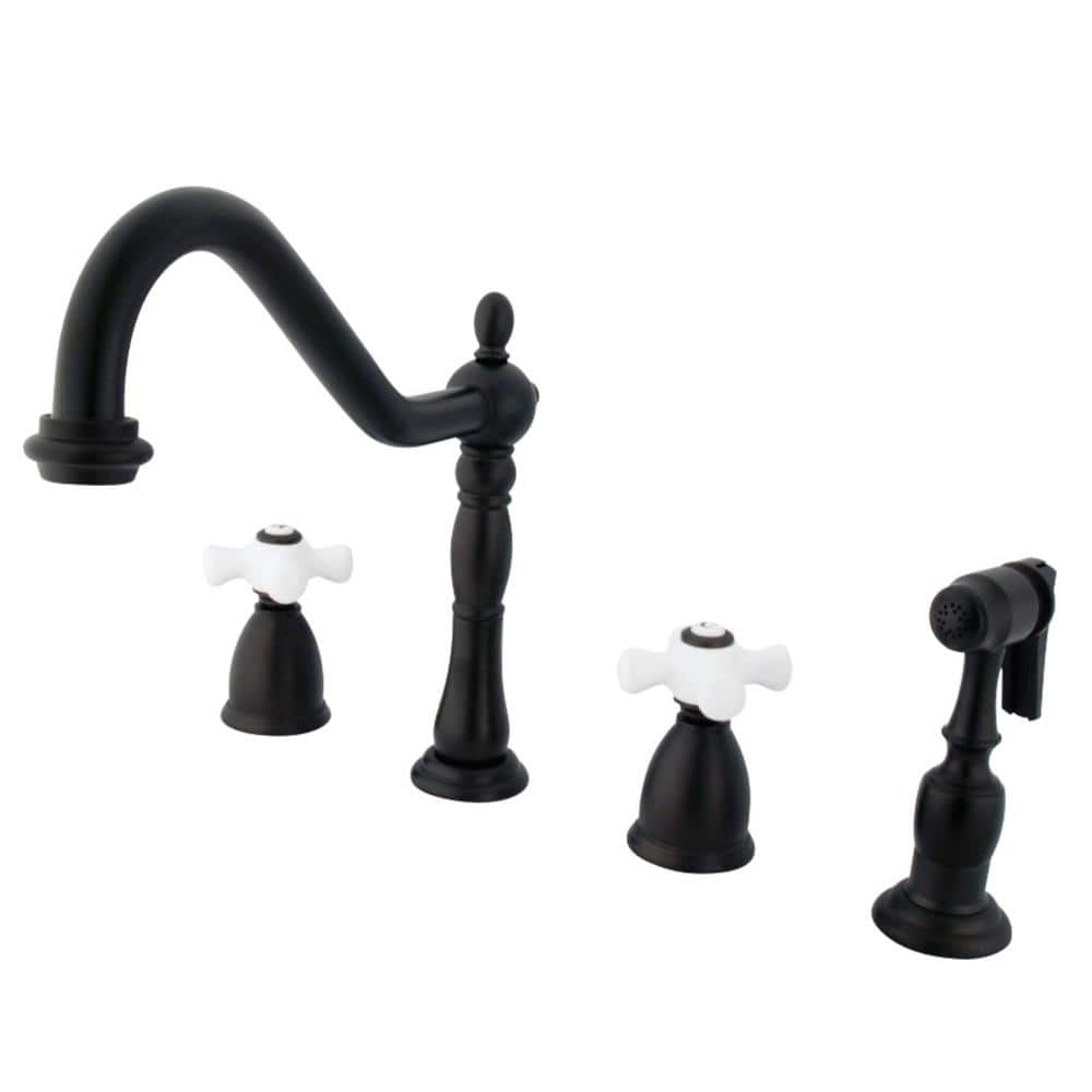 Heritage 2-Handle Standard Kitchen Faucet with Side Sprayer in Oil Rubbed Bronze price history on PriceWatchPro