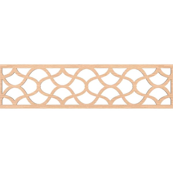 Ekena Millwork Resort Fretwork 0.25 in. D x 47 in. W x 12 in. L Red Oak Wood Panel Moulding