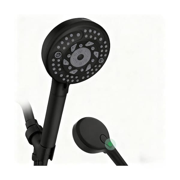 9-Spray Filtered Shower Head with Handheld, High Pressure Showerhead with Built-in Filter Shower Head in Black