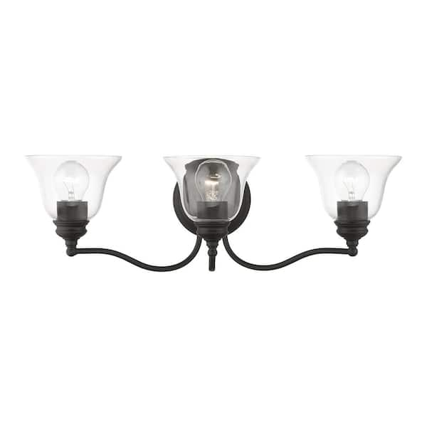 AVIANCE LIGHTING Crestridge 24 in. 3-Light Black Vanity Light with ...