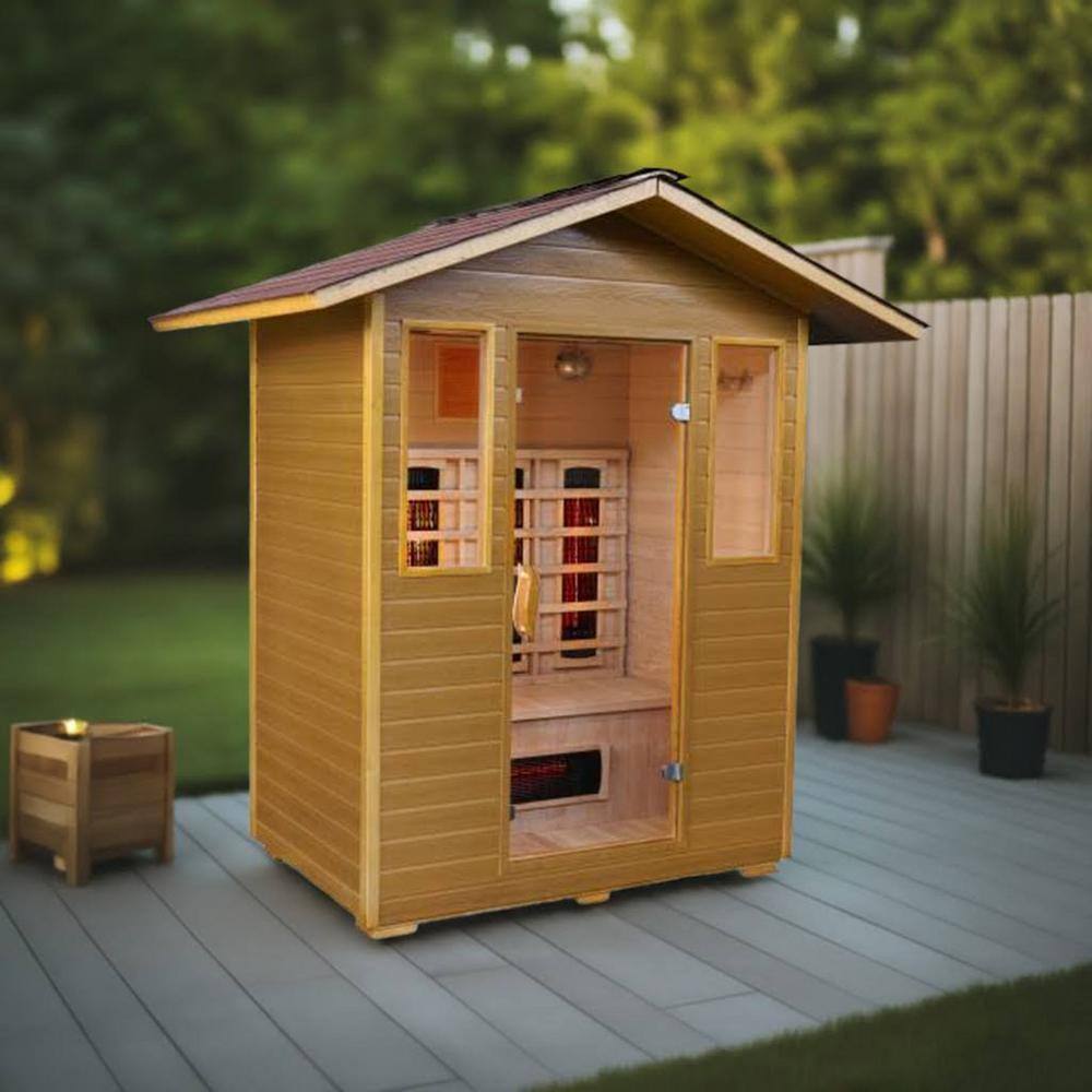Grandby 3-Person Outdoor Infrared Sauna with Canadian Hemlock Wood