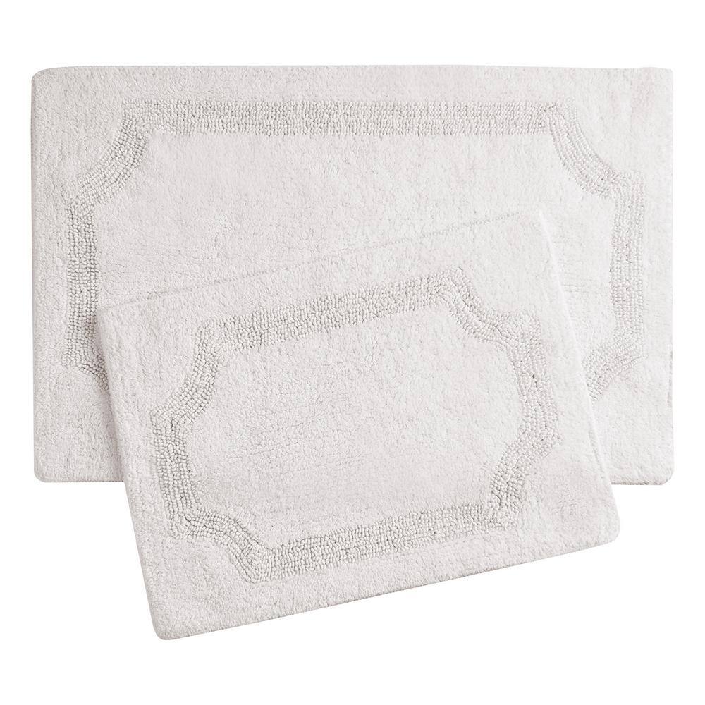Ivory Reversible Cotton Bath Rug Set of 2