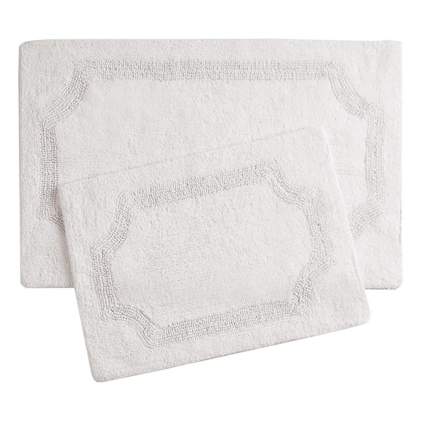 Laura Ashley Reversible Ivory Cotton 2-Piece Bath Mat Set LAYMB005976 ...