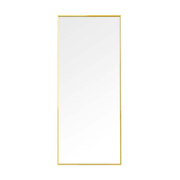 Unbranded 15.7 in. x 59 in. Modern Fashion Rectangle Gold Aluminum Framed Floor Decorative Mirror
