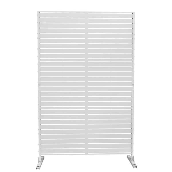 Uixe 76 in. x 47 in. Privacy Metal Screen Garden Screen Panels in White (1-Pack)