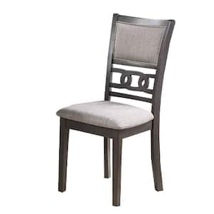 Gray Fabric Knot Cut Outs Dining Chair (Set of 2)
