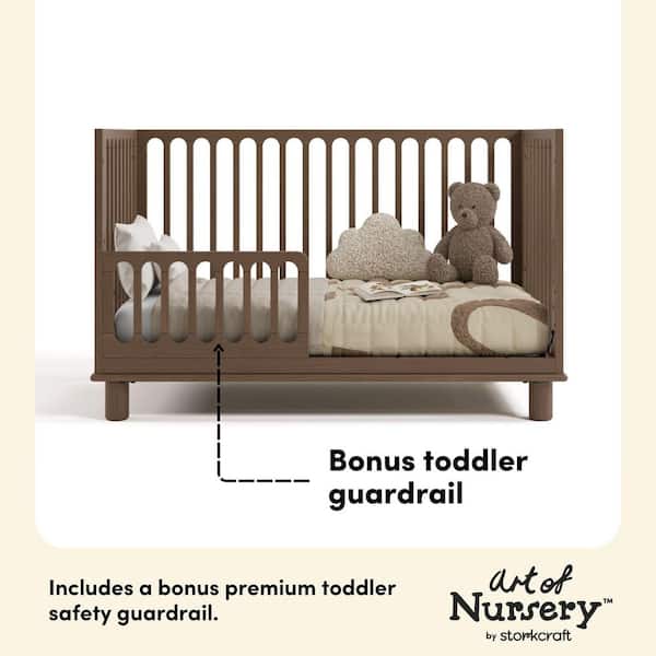 Storkcraft Sicily Hazelnut 3-in-1 Convertible Crib with Bonus
