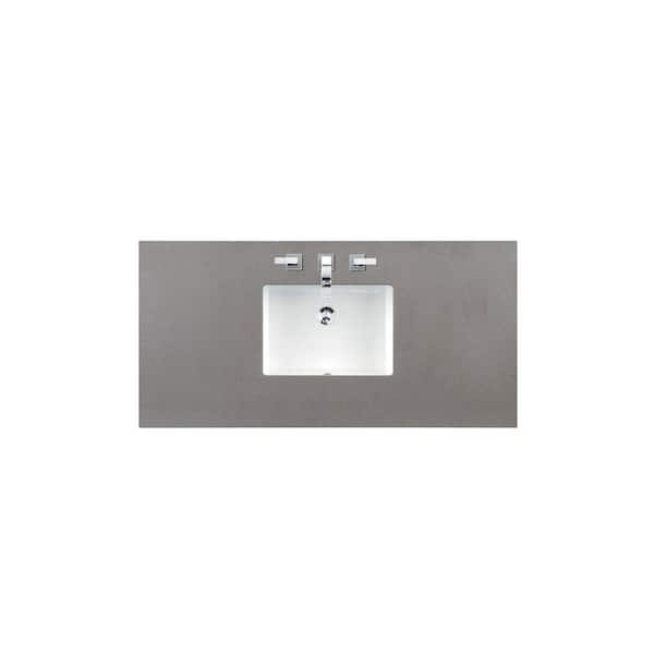 James Martin Vanities 48 in. W x 23.5 in. D Single Basin Vanity Top in Grey Expo Silestone Quartz with White Basin