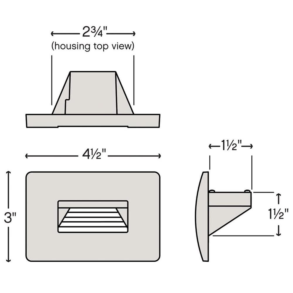 Matte Bronze Horizontal LED Step Light with Integrated Element