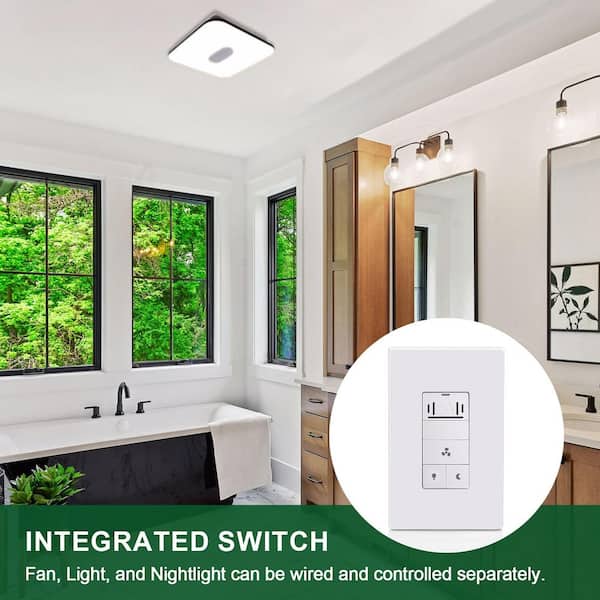 1390 Series Humidity Sensor Switch 5-Function On/Off Switch in White