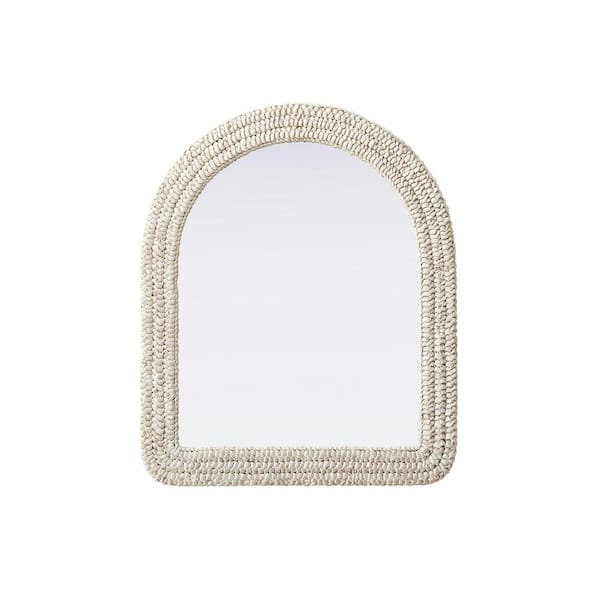 Unbranded Timeless Home Linen White 30 in. W x 36 in. H Cornhusk Wall Mirror