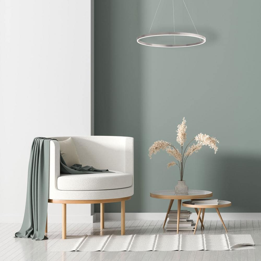 Circulo 32" Silver LED Round Pendant Light