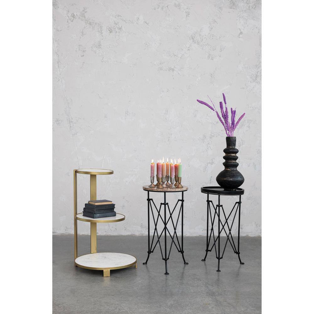 Round Bronze Metal Accent Table - thumbnail 9