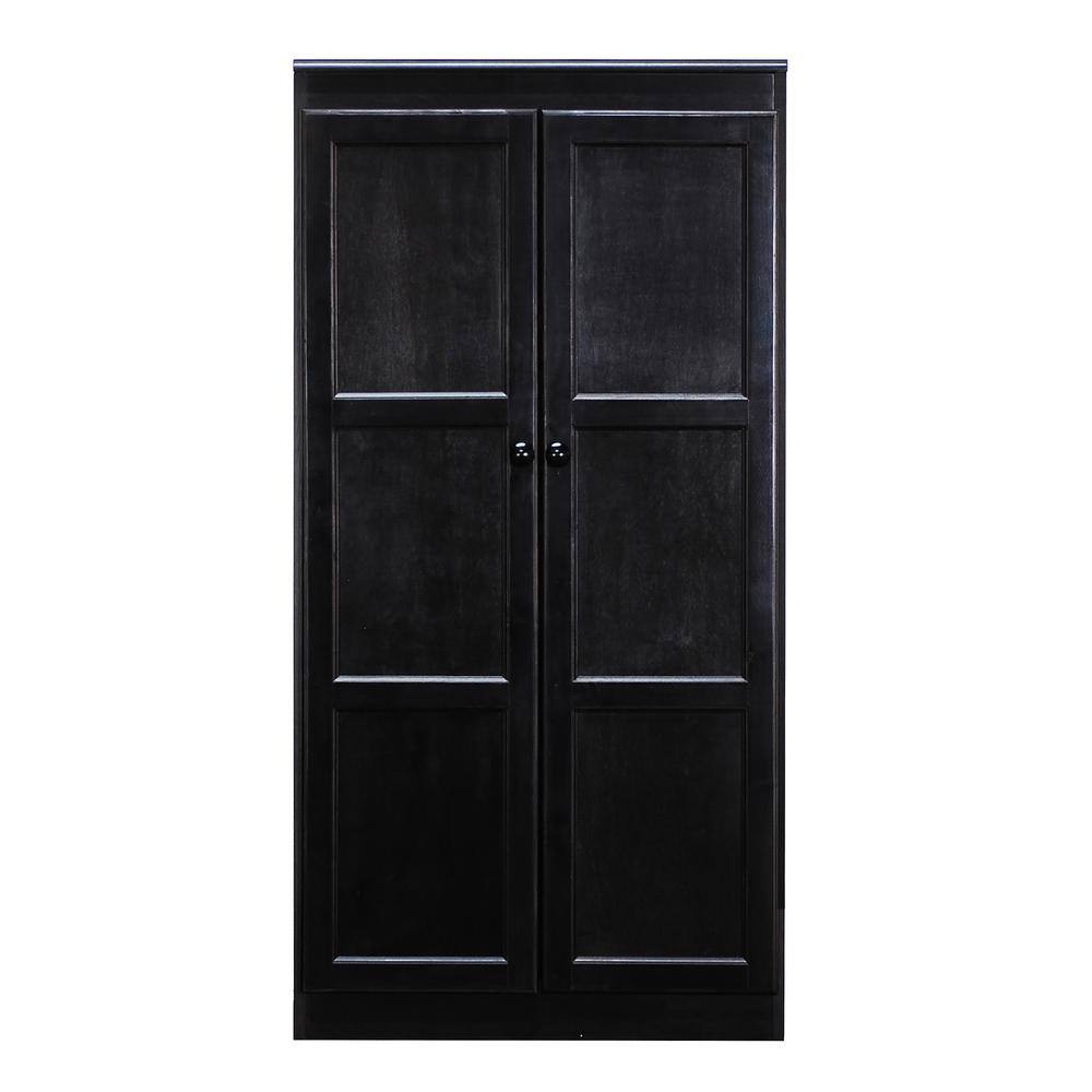 Espresso 60" Wood Storage Cabinet with Adjustable Shelves