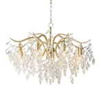 OUKANING 35 in. 9-Light Gold Elegant Luxury Crystal Chandelier 3 Colors ...