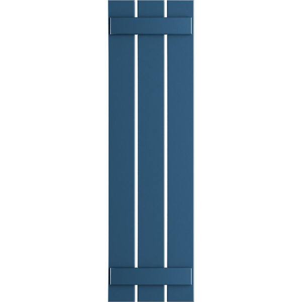 Ekena Millwork 17-1/8 in. x 62 in. True Fit PVC 3-Board Spaced Board and Batten Shutters Pair in Sojourn Blue