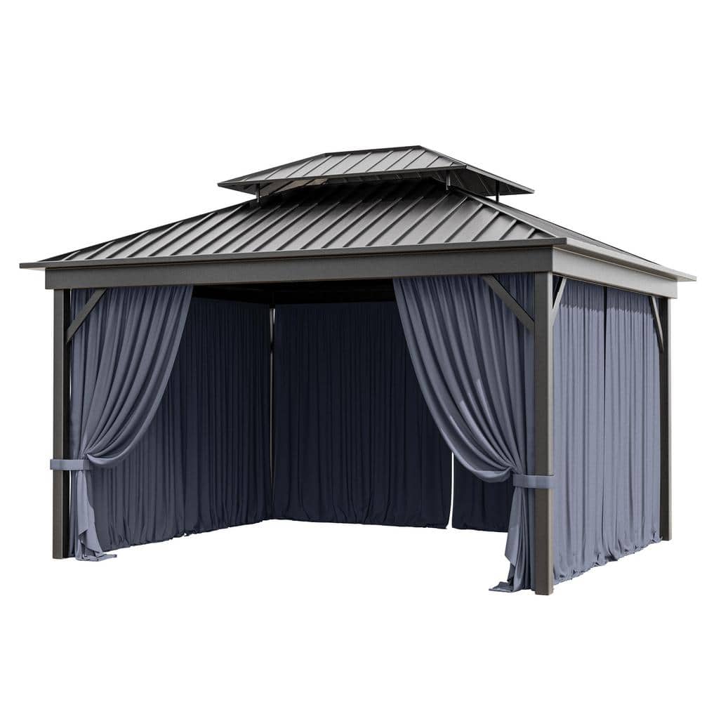 10 ft. x 12 ft. Universal Outdoor Privacy Curtains, Gazebo Replacement with Zipper Navy (4-Side Curtain Only) price history on PriceWatchPro
