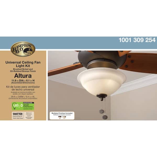 Hampton Bay Altura Led Universal, Altura Led Ceiling Fan Light Kit Installation Guide