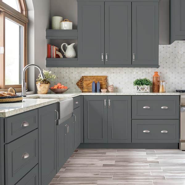 1 gal. #PPU26-02 Imperial Gray Satin Enamel Interior/Exterior Cabinet, Door & Trim Paint