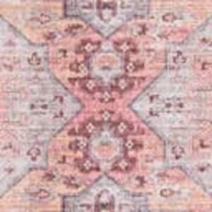 Mangata Melodie Apricot and Pink 2 ft. 7 in. x 13 ft. Runner Machine Washable Area Rug