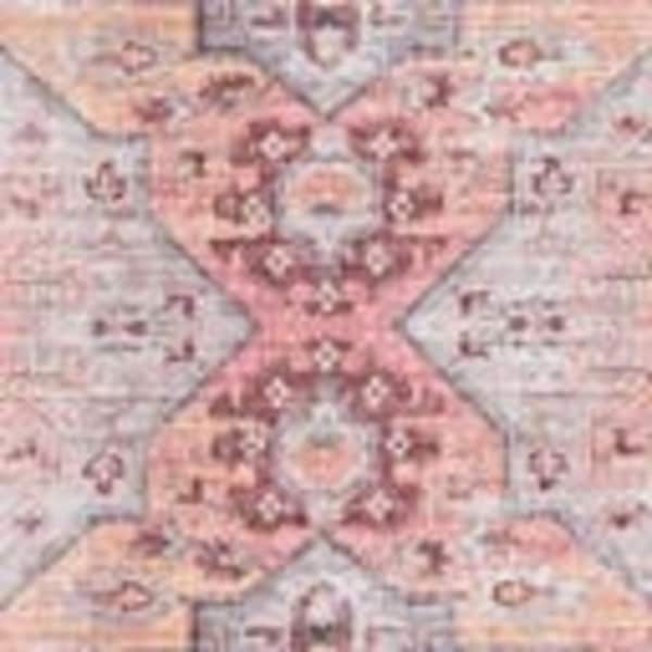 Unique Loom Mangata Melodie Apricot and Pink 2 ft. 7 in. x 13 ft. Runner Machine Washable Area Rug