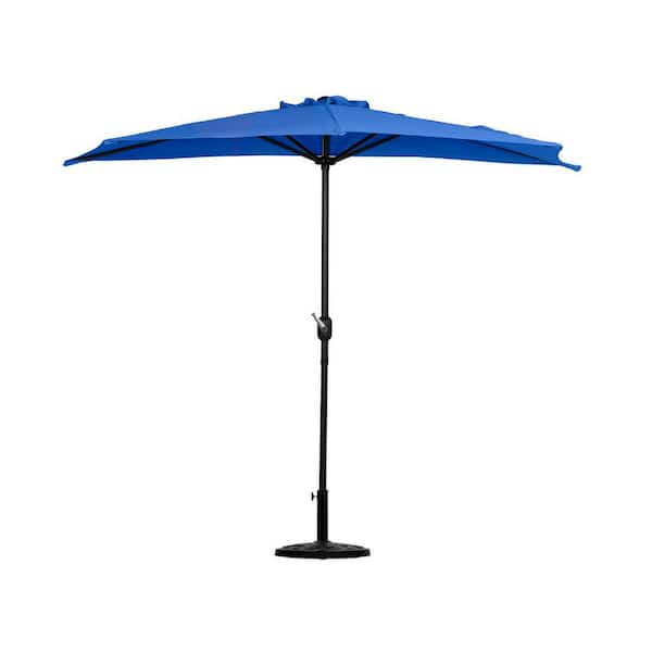 WESTIN OUTDOOR Peru 9 ft. Market Half Patio Umbrella in Royal Blue with Base Included
