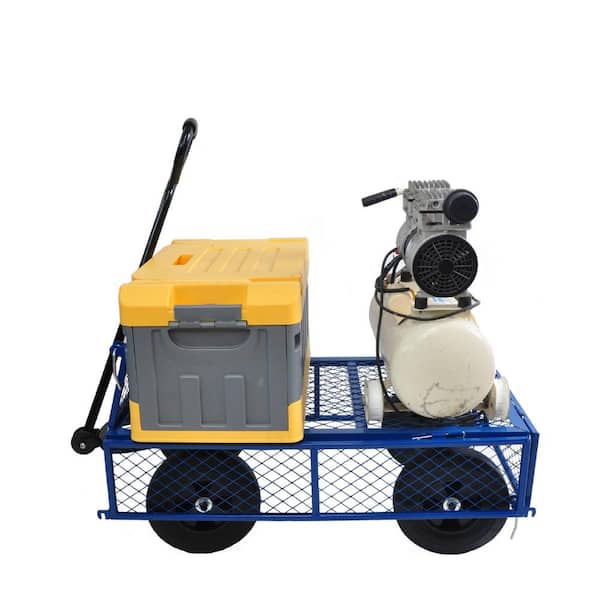 4 cu. ft. Blue Metal Frame Outdoor Folding Utility Wagon