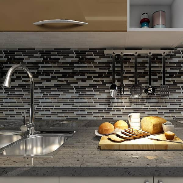 Art3d Peel and Stick Backsplash Tiles for Kitchen in Grey Marble 12 in. x  12in. (10-Pack) 