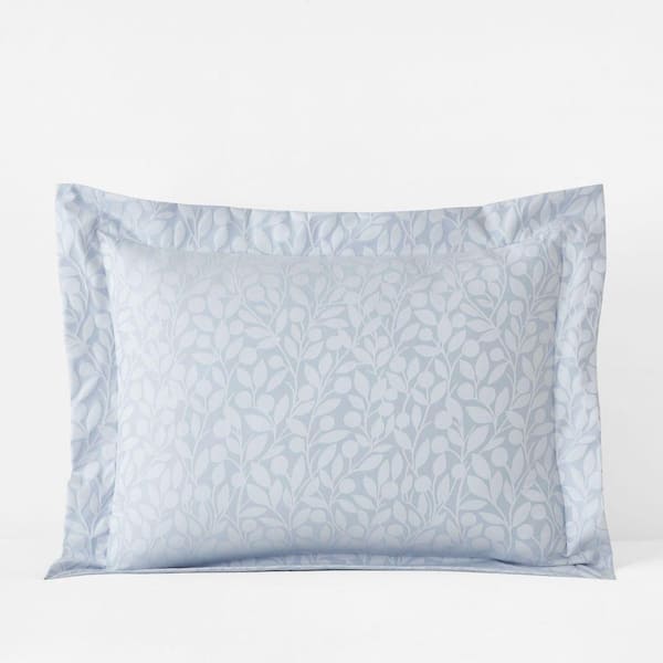 Legends Hotel Jacquard Leaf Blue Shadow Wrinkle-Free Supima Cotton King Sham