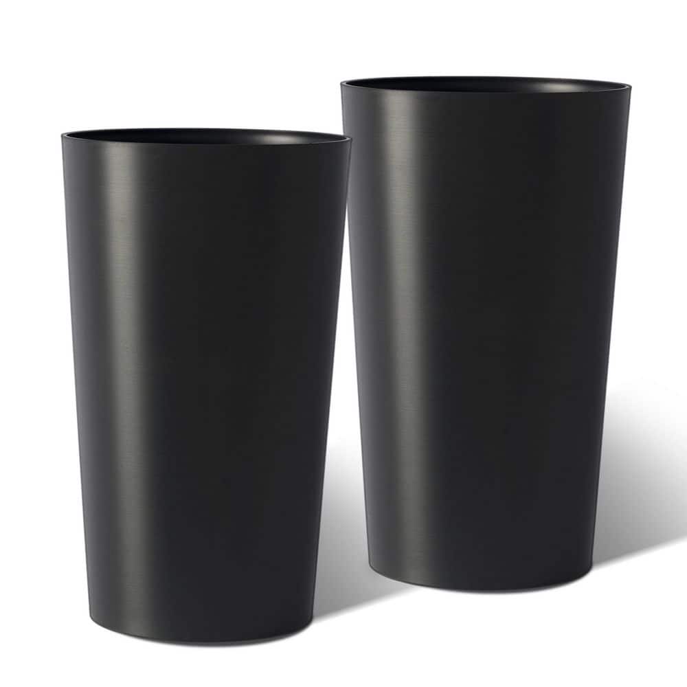 VAMOP Black Plastic Square Planter Box with Matte Finish (12.9 in