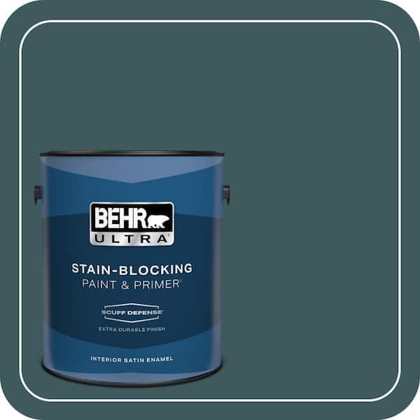 BEHR ULTRA 1 gal. #ECC-14-3 Otter Creek Extra Durable Satin Enamel Interior Paint & Primer