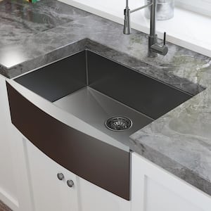 30 in. Farmhouse Single Bowl 16 Gauge Black Stainless Steel Kitchen Sink with Bottom Grids