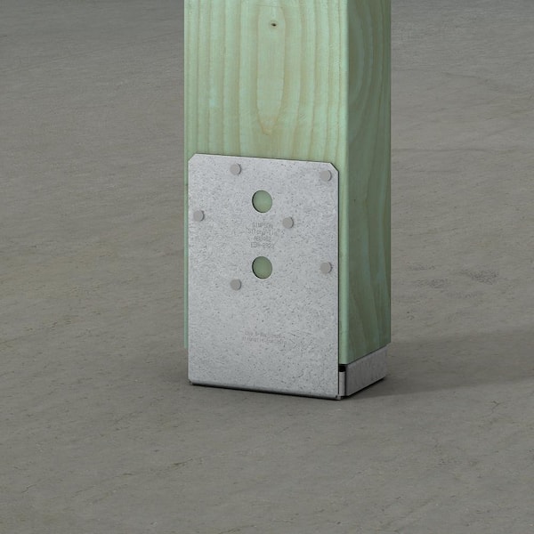ABU ZMAX Galvanized Adjustable Standoff Post Base for 4x6 Nominal Lumber