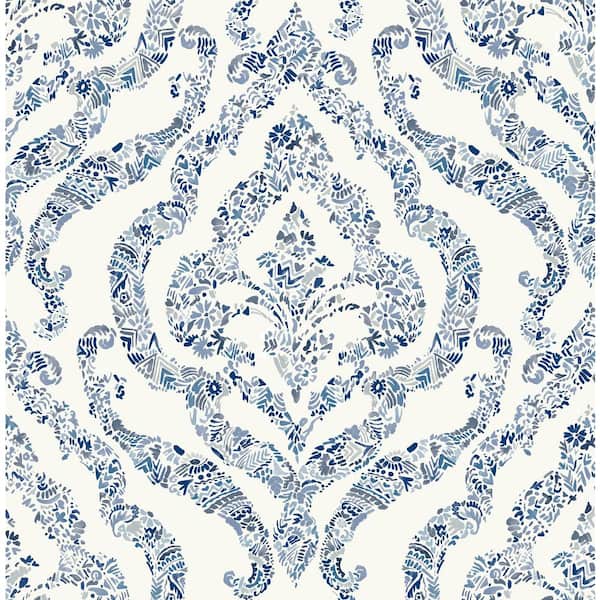 NuWallpaper Blue Guildford Blue Wallpaper Sample