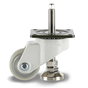 GDH 2-1/2 in. Polyurethane Swivel Iconic Ivory Plate Mounted Extended Leveling Caster with 1100 lb. Load Rating