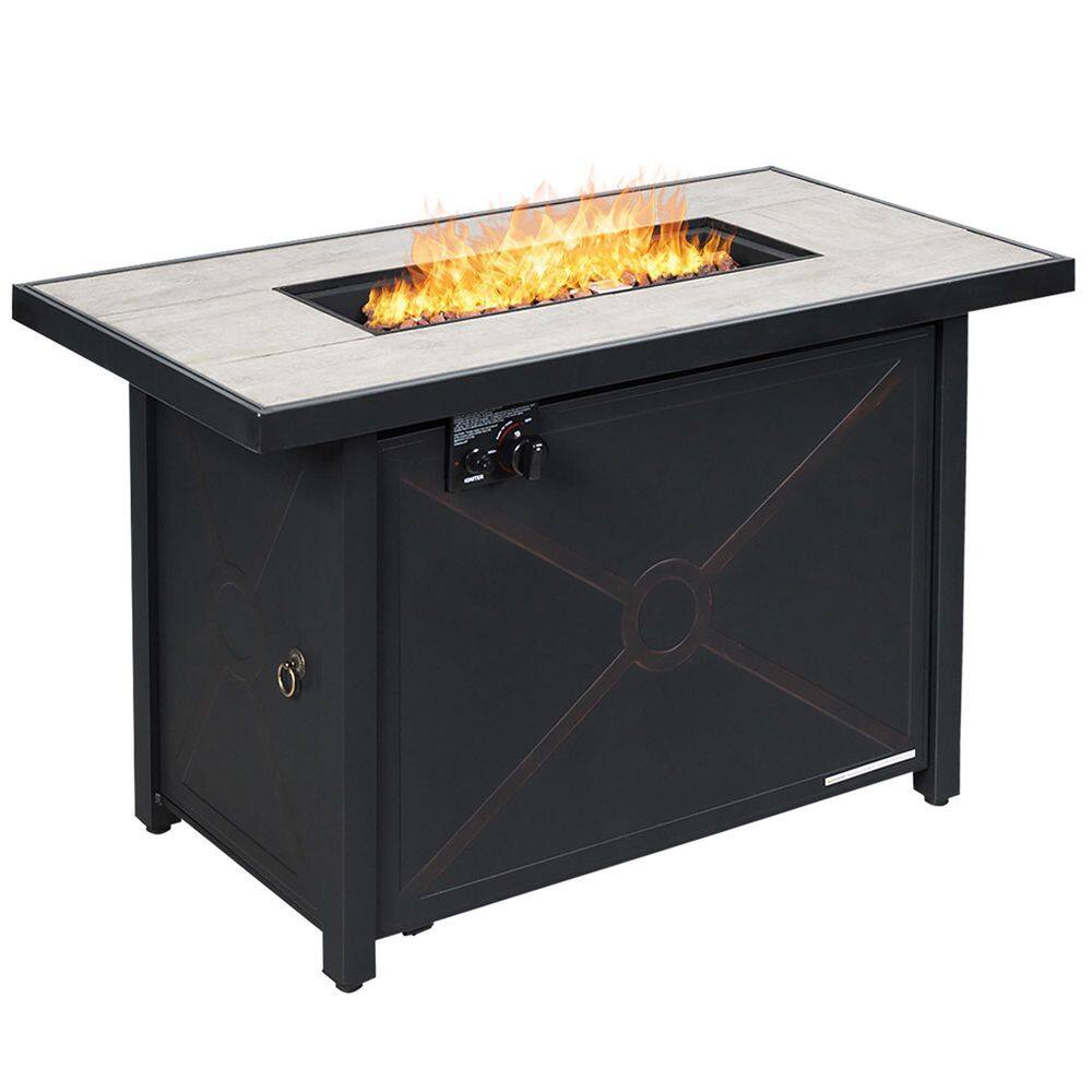 Costway 60,000 BTU Outdoor Rectangle Gas Fire Table OP70369new The