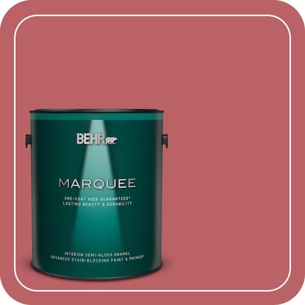 BEHR MARQUEE 1 gal. #150D-6 Strawberry Rhubarb Semi-Gloss Enamel Interior Paint & Primer