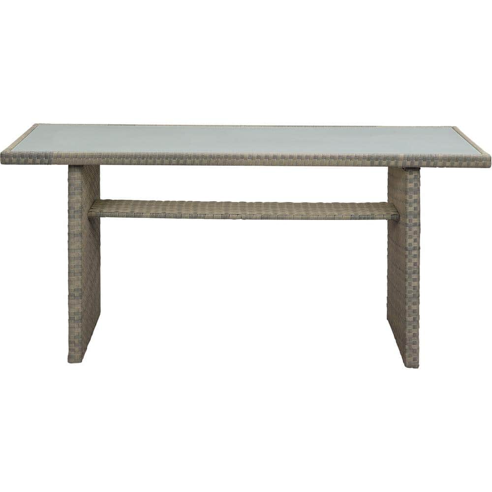 Amelia 6-Person Gray PVC Resin & Steel Outdoor Sectional Set with Chow Table
