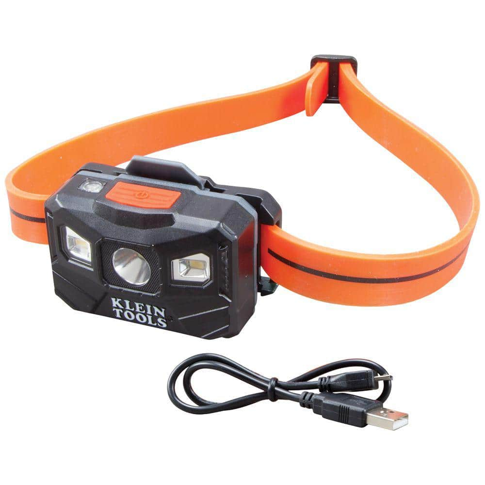 Klein Tools Rechargeable Headlamp with Silicone Strap, 400 Lumens, 3 Modes